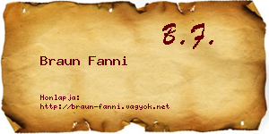 Braun Fanni névjegykártya