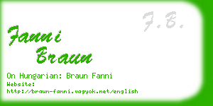 fanni braun business card